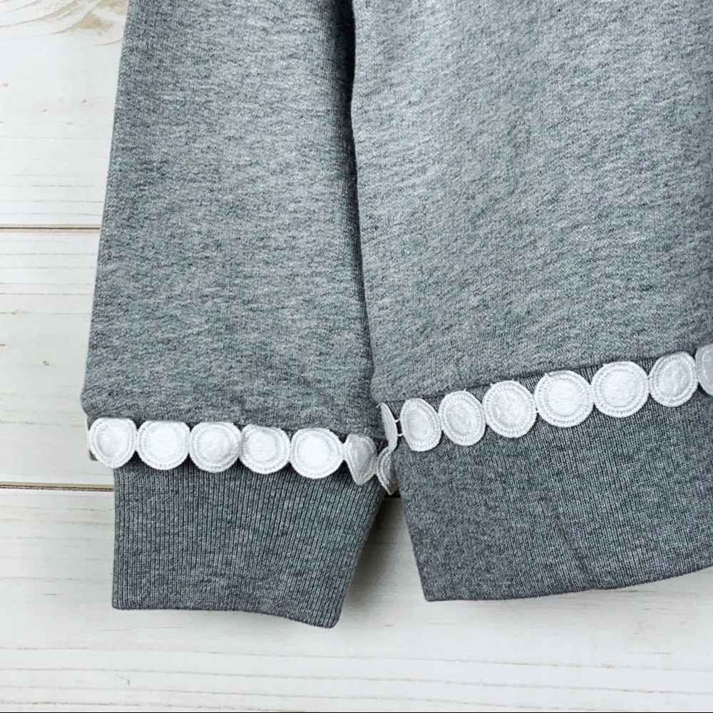 J. Crew Gray Pom Pom Sweatshirt Size Medium - Picture 4 of 14